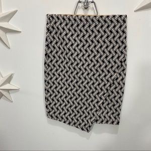 Miss selfridges Asymmetric patterned pencil skirt